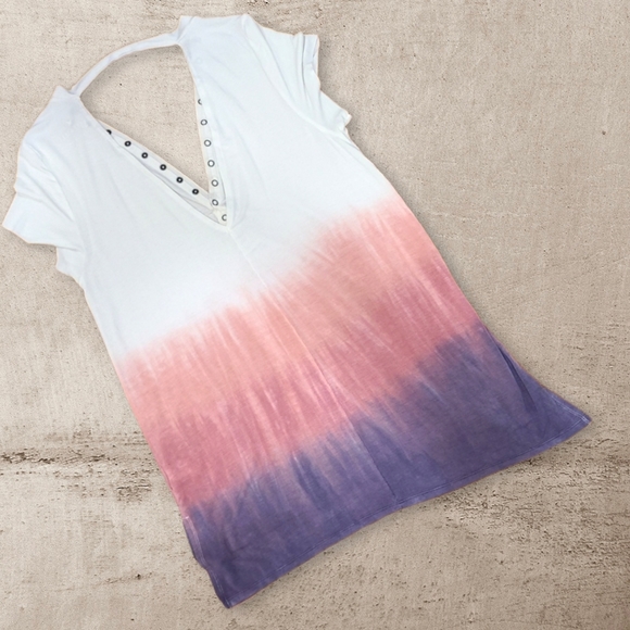 American Eagle Outfitters Soft & Sexy Ombre Dip Dye Tee Size Large - Picture 2 of 5